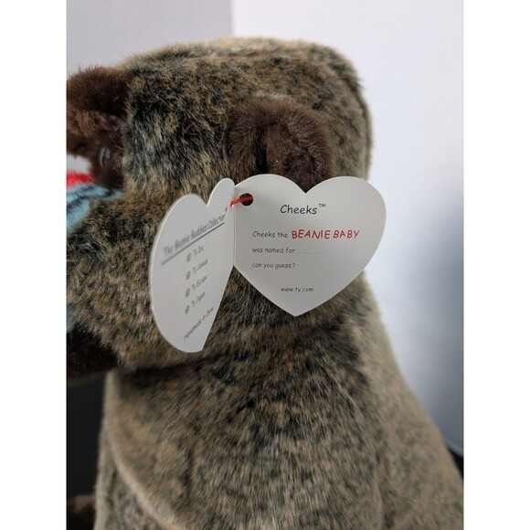 Ty Beanie Baby 2001 Cheeks The Seated Baboon - Picture 4 of 12